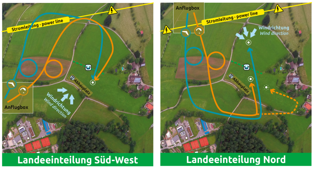 Landeeinteilung für den Landeplatz Heimeck, Kandel Süschwarzwald